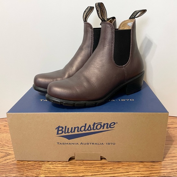 Blundstone Shoes - Blundstone 1963 Heeled Chelsea Boot Size 9 AU 6 Bronze Brown Leather NEW